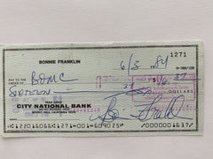 Bonnie Franklin signed check