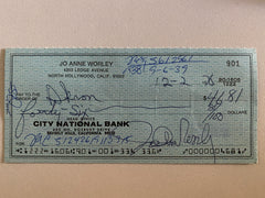 JoAnne Worley signed check