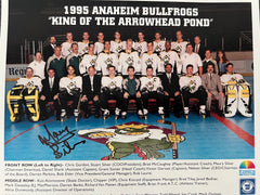 1995 Anaheim Bullfrogs signed team photo
