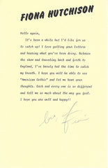 Guiding Lights Fiona Hutchison signed letter