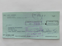 Jack Donohue signed check
