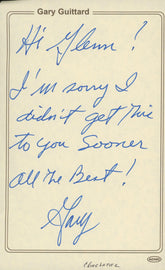 Gary Guittard signed note