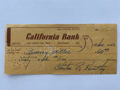 Chester Huntley signed check