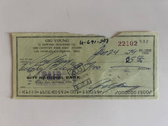 Gig Young signed check