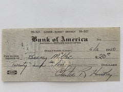 Chester Huntley signed check
