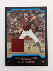 Kyle Sleeth Baseball Trading Card with 2004 Futures Game Game-Worn Jersey Swatch - Bowman First Year #BDP158 2004 -