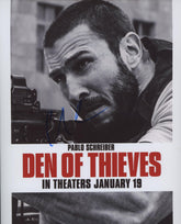 Den of Thieves Pablo Schreiber signed movie poster