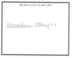 Secretary of State Madeleine Albright signature cut