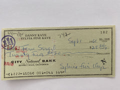 Sylvia Fine Kaye signed check