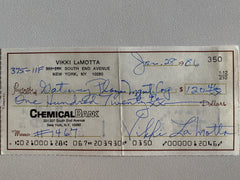 Vikki LaMotta signed check