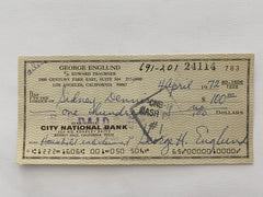 George Englund signed check