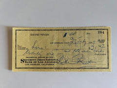 David Niven signed check