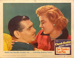 Clark Gable and Alexis Smith "Any Number Can Play" original Lobby Card