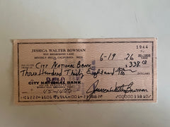 Jessica Walter signed check