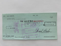 Jack Donohue signed check