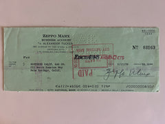 Zeppo Marx signed check