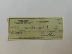 Dinah Shore signed check