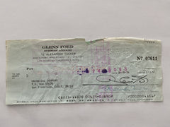 Glenn Ford signed check