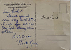 1972 Olympian Micki King signed post card
