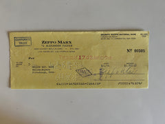 Zeppo Marx signed check