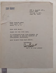 Dean Murphy Signed Photo and Letter