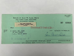 Sue Carol Ladd signed check