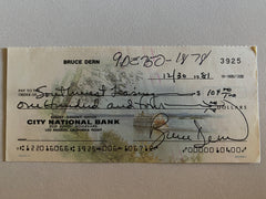 Bruce Dern signed check