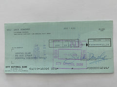 Jack Donohue signed check