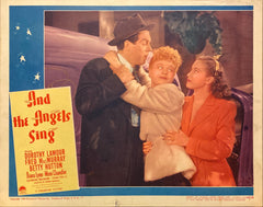 Dorothy Lamour, Fred MacMurray, and Betty Hutton "And Angels Sing" original lobby card