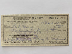 George Englund signed check
