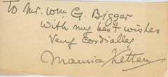 Comic Artist Maurice Ketten signed note