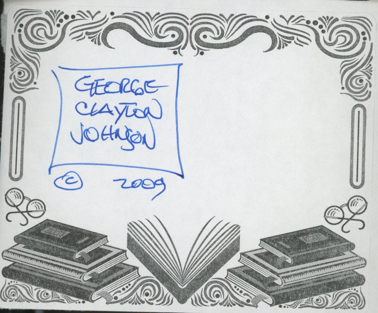 Logans Run George Clayton Johnson signed bookplate