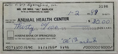 MLB Umpire Al Barlick signed check
