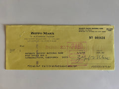 Zeppo Marx signed check