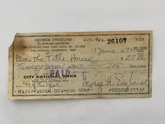 George Englund signed check
