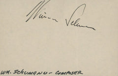 Composer William Schumann signature cut