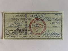 Gig Young signed check