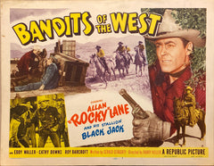 Allan Lane, Cathy Downs, and Eddy Waller "Bandits of the West" original Lobby Card