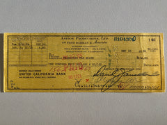 David Janssen signed check