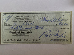Rod Taylor signed check