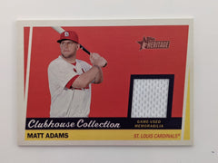 Matt Adams Baseball Trading Card with Game-Used Jersey Swatch - Topps Heritage Clubhouse Collection #CCR-MA 2016