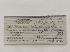 Walter Cunningham signed check