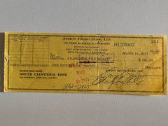 David Janssen signed check