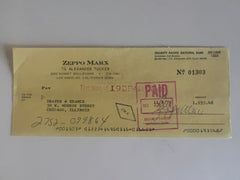Zeppo Marx signed check
