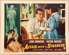 Jean Simmons and Victor Mature "Affair with a Stranger" Lobby Card