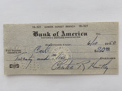 Chester Huntley signed check