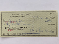 Sylvia Fine Kaye signed check