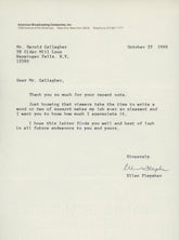 Ellen Fleysher signed letter