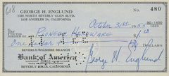 George Englund signed check