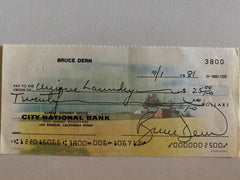 Bruce Dern signed check